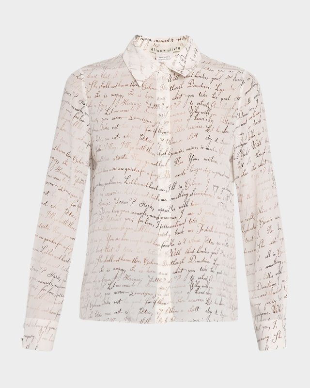 Shakespeare's Letter Willa Silk Placket Top